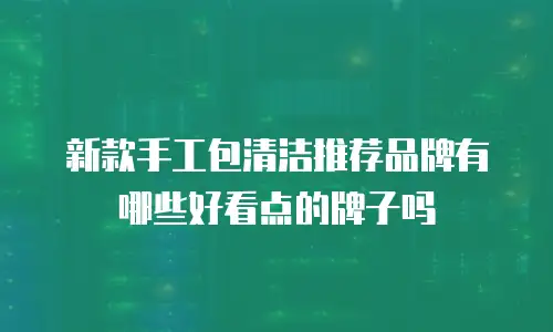 新款手工包清洁推荐品牌有哪些好看点的牌子吗