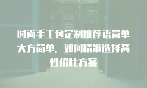 时尚手工包定制推荐语简单大方简单，如何精准选择高性价比方案