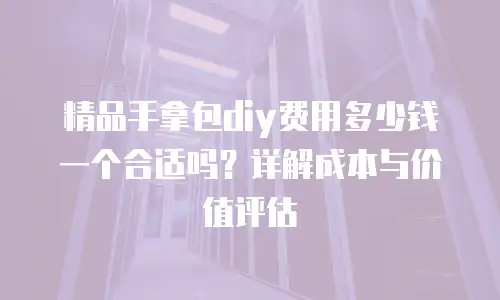 精品手拿包diy费用多少钱一个合适吗？详解成本与价值评估