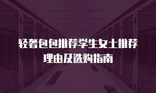轻奢包包推荐学生女士推荐理由及选购指南