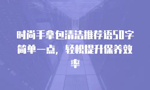 时尚手拿包清洁推荐语50字简单一点，轻松提升保养效率