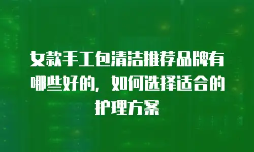 女款手工包清洁推荐品牌有哪些好的，如何选择适合的护理方案
