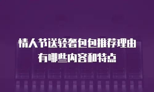 情人节送轻奢包包推荐理由有哪些内容和特点