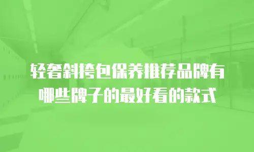 轻奢斜挎包保养推荐品牌有哪些牌子的最好看的款式
