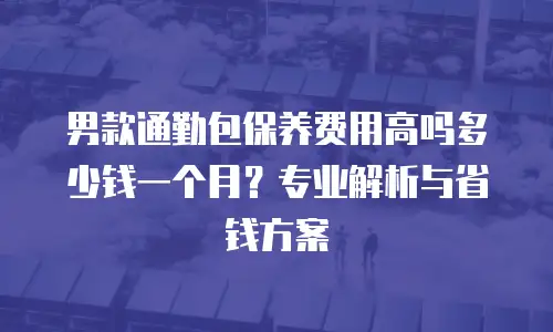 男款通勤包保养费用高吗多少钱一个月？专业解析与省钱方案