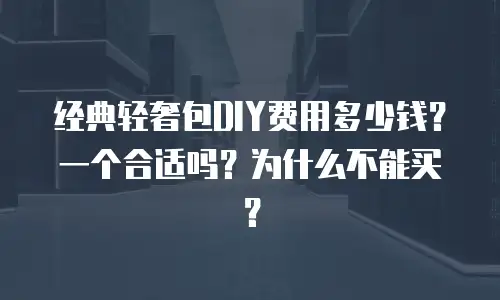 经典轻奢包DIY费用多少钱？一个合适吗？为什么不能买？