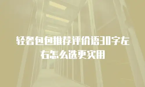 轻奢包包推荐评价语30字左右怎么选更实用