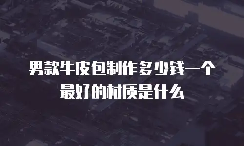 男款牛皮包制作多少钱一个 最好的材质是什么
