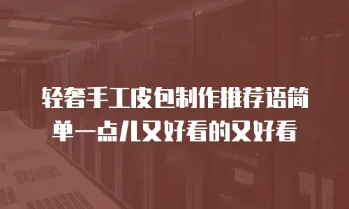 轻奢手工皮包制作推荐语简单一点儿又好看的又好看