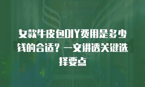 女款牛皮包DIY费用是多少钱的合适？一文讲透关键选择要点