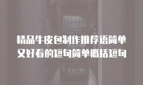 精品牛皮包制作推荐语简单又好看的短句简单概括短句