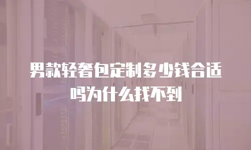 男款轻奢包定制多少钱合适吗为什么找不到