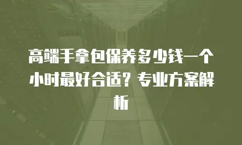 高端手拿包保养多少钱一个小时最好合适？专业方案解析