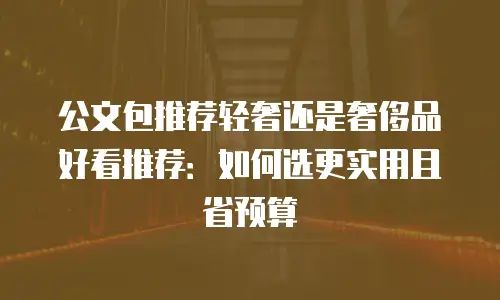公文包推荐轻奢还是奢侈品好看推荐：如何选更实用且省预算