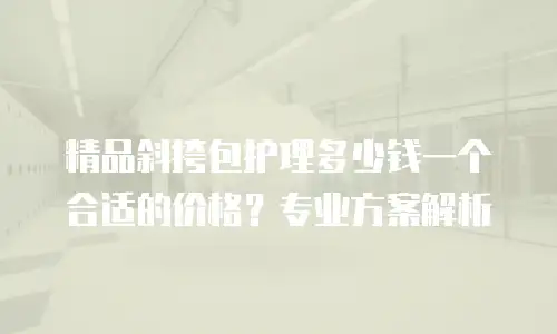 精品斜挎包护理多少钱一个合适的价格？专业方案解析