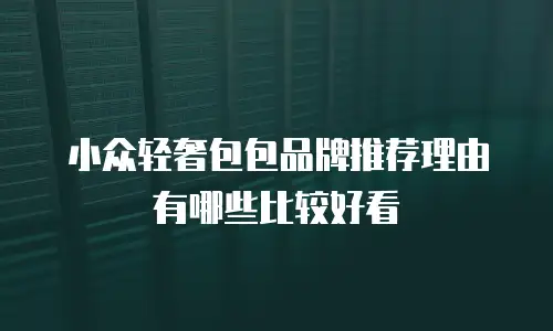 小众轻奢包包品牌推荐理由有哪些比较好看