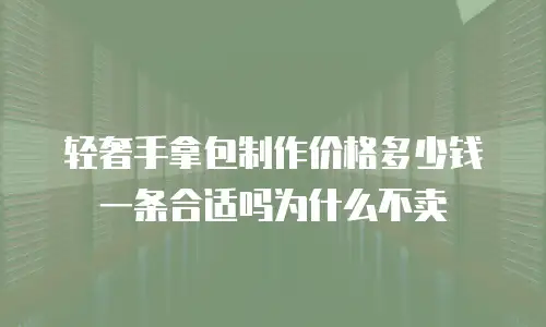 轻奢手拿包制作价格多少钱一条合适吗为什么不卖