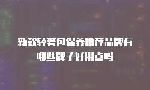 新款轻奢包保养推荐品牌有哪些牌子好用点吗