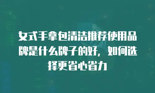 女式手拿包清洁推荐使用品牌是什么牌子的好，如何选择更省心省力