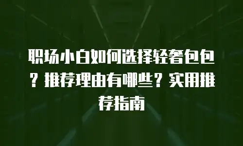 职场小白如何选择轻奢包包？推荐理由有哪些？实用推荐指南
