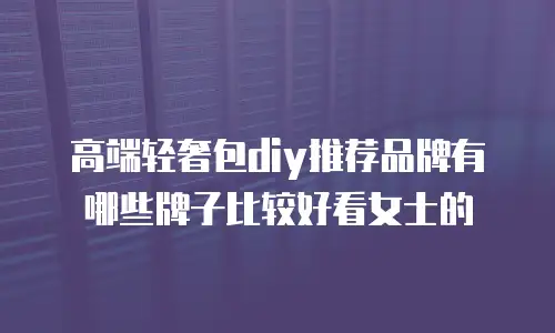 高端轻奢包diy推荐品牌有哪些牌子比较好看女士的