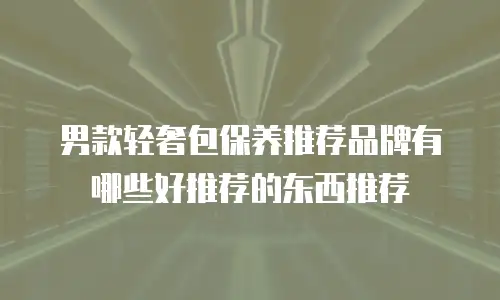 男款轻奢包保养推荐品牌有哪些好推荐的东西推荐