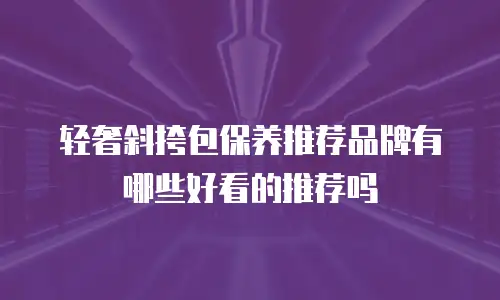 轻奢斜挎包保养推荐品牌有哪些好看的推荐吗