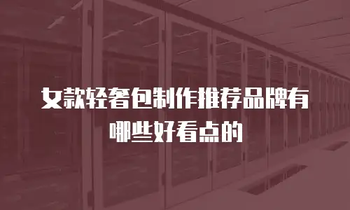 女款轻奢包制作推荐品牌有哪些好看点的