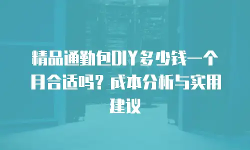 精品通勤包DIY多少钱一个月合适吗？成本分析与实用建议