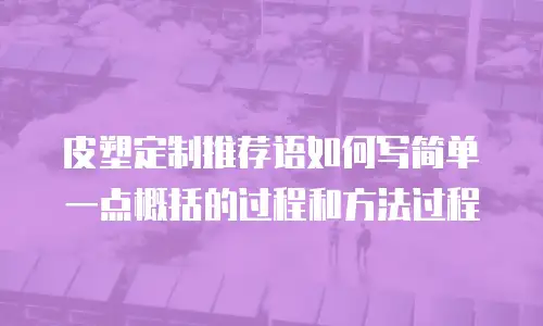 皮塑定制推荐语如何写简单一点概括的过程和方法过程