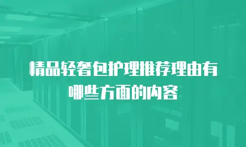 精品轻奢包护理推荐理由有哪些方面的内容
