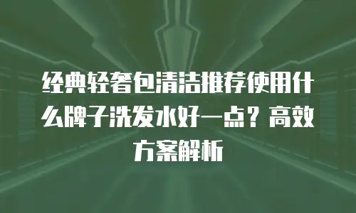 经典轻奢包清洁推荐使用什么牌子洗发水好一点？高效方案解析