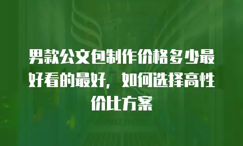 男款公文包制作价格多少最好看的最好，如何选择高性价比方案