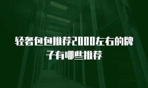 轻奢包包推荐2000左右的牌子有哪些推荐