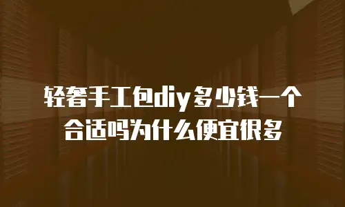 轻奢手工包diy多少钱一个合适吗为什么便宜很多