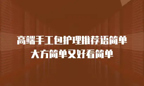 高端手工包护理推荐语简单大方简单又好看简单