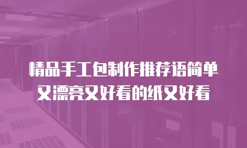 精品手工包制作推荐语简单又漂亮又好看的纸又好看