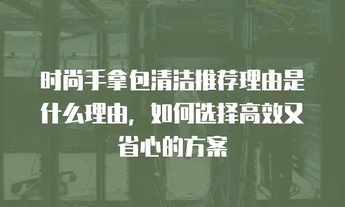 时尚手拿包清洁推荐理由是什么理由，如何选择高效又省心的方案