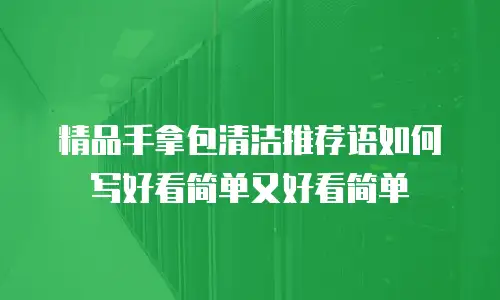 精品手拿包清洁推荐语如何写好看简单又好看简单