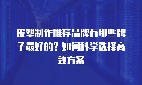 皮塑制作推荐品牌有哪些牌子最好的？如何科学选择高效方案