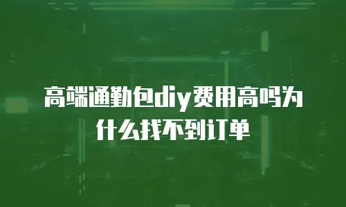 高端通勤包diy费用高吗为什么找不到订单