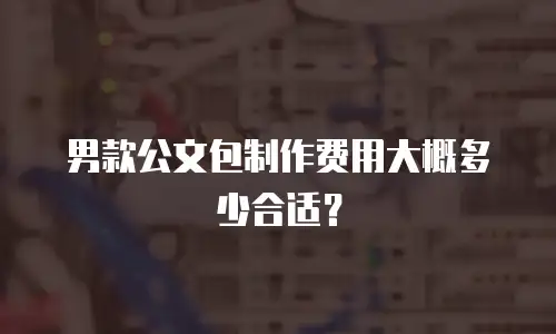 男款公文包制作费用大概多少合适？