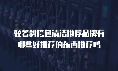 轻奢斜挎包清洁推荐品牌有哪些好推荐的东西推荐吗