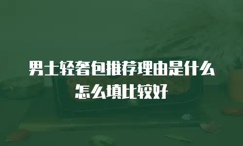 男士轻奢包推荐理由是什么怎么填比较好
