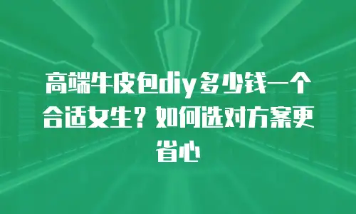 高端牛皮包diy多少钱一个合适女生？如何选对方案更省心