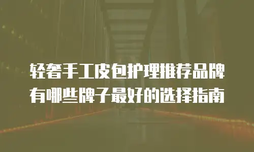 轻奢手工皮包护理推荐品牌有哪些牌子最好的选择指南