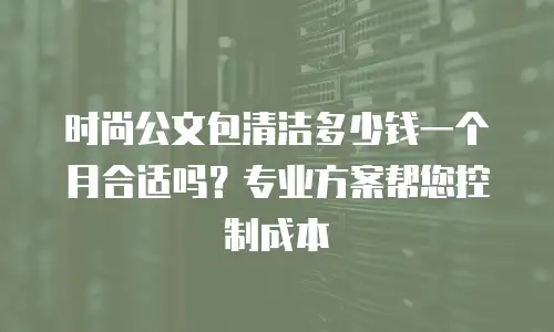 时尚公文包清洁多少钱一个月合适吗？专业方案帮您控制成本