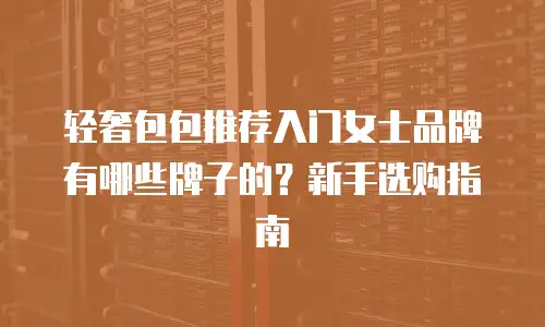 轻奢包包推荐入门女士品牌有哪些牌子的？新手选购指南