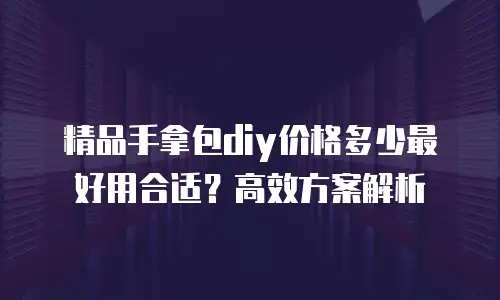 精品手拿包diy价格多少最好用合适？高效方案解析