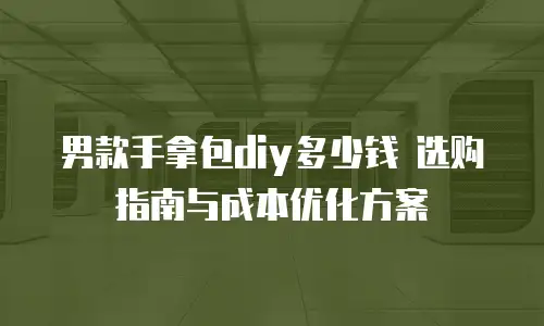 男款手拿包diy多少钱 选购指南与成本优化方案